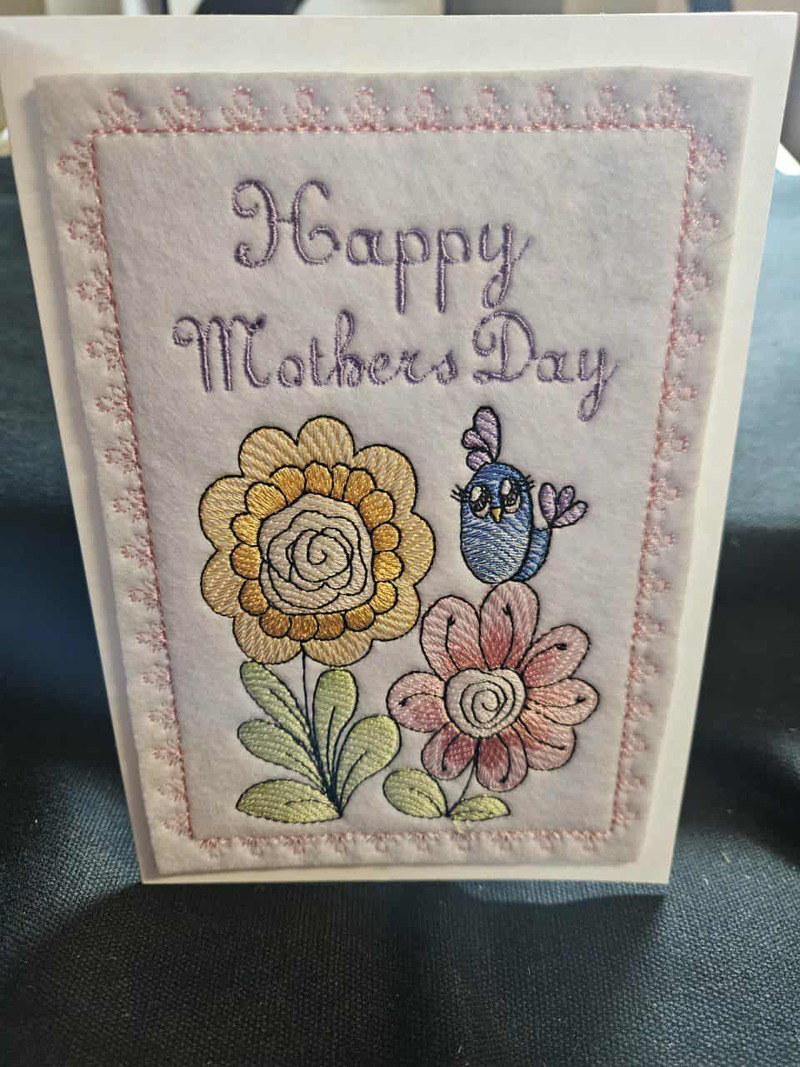 5x7 embroidered card $10