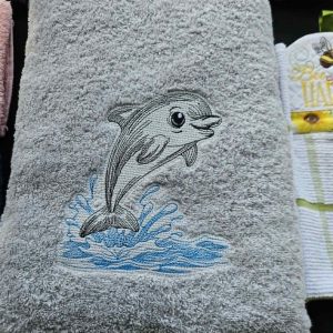 Bath Towel Grey - Dolphin